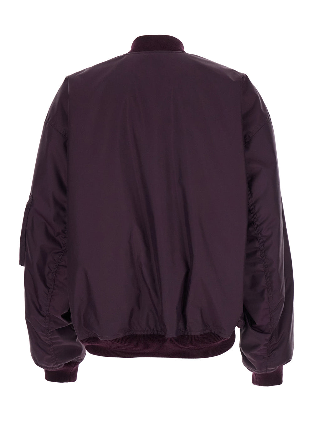 Violet Bomber Jacket With Logo Patch On The Front Tech Fabric Woman Nylon