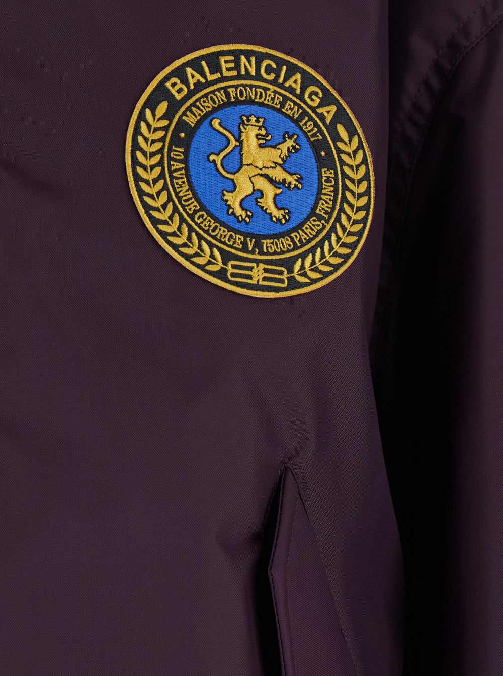 Violet Bomber Jacket With Logo Patch On The Front Tech Fabric Woman Nylon