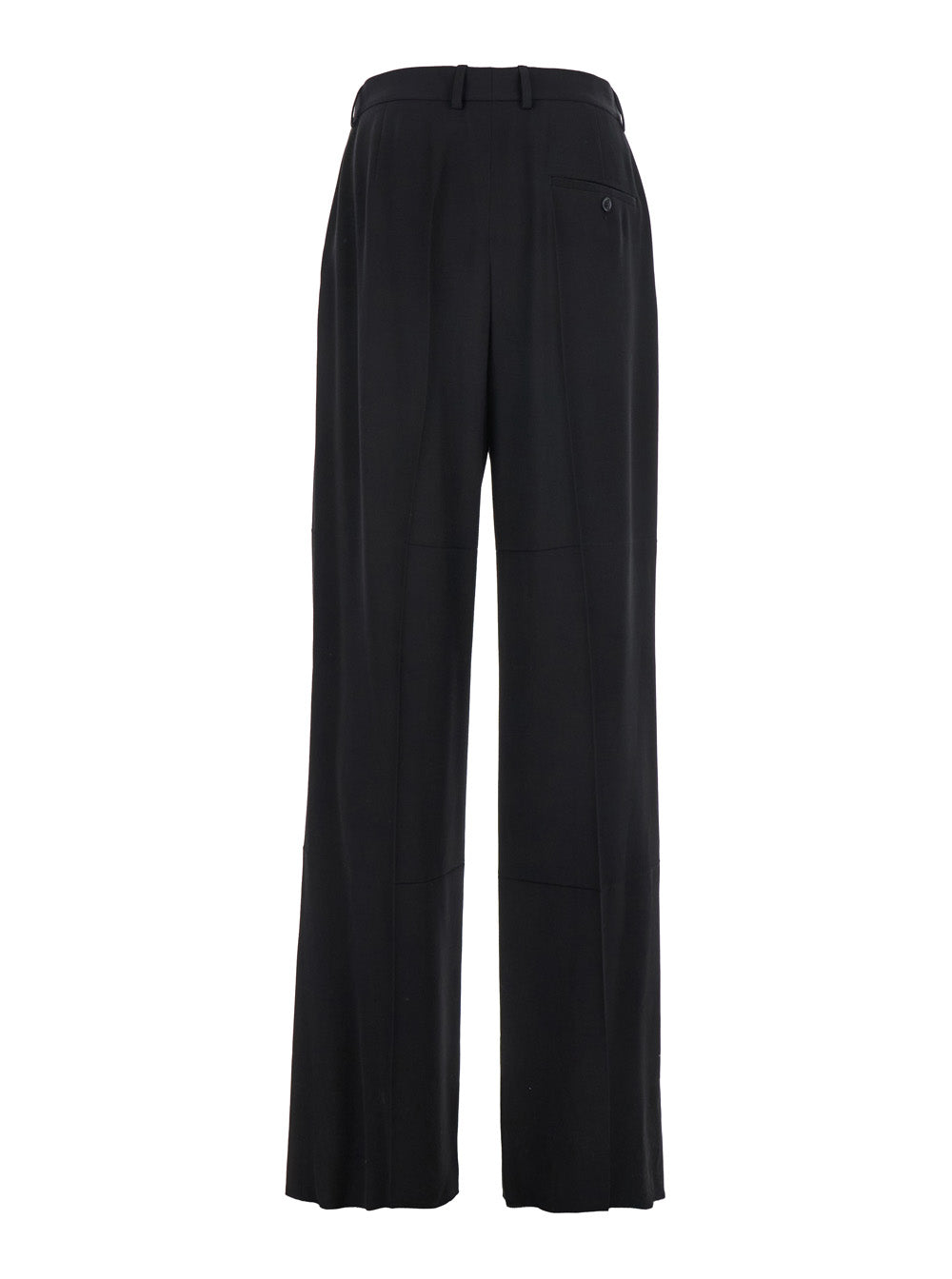 Black Pants with Belt Loops in Wool Blend Man Viscose Trousers