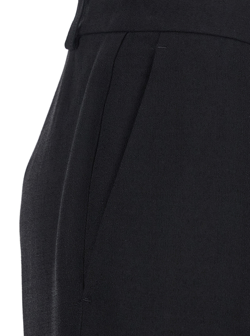 Black Pants with Belt Loops and Flared Leg in Viscose Woman Trousers