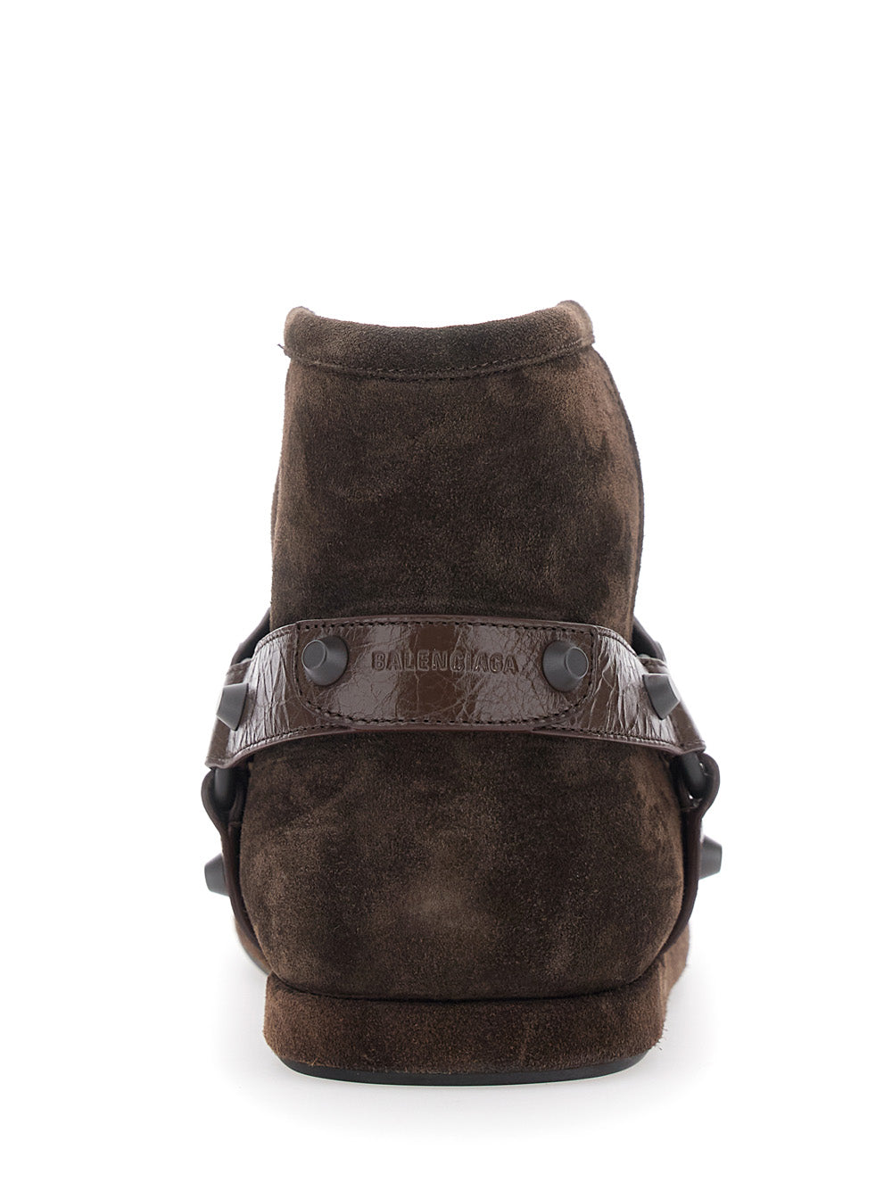 Alaska Brown Ankle Boots With Leather Belt And Logo Lettering On The Rear Suede Woman