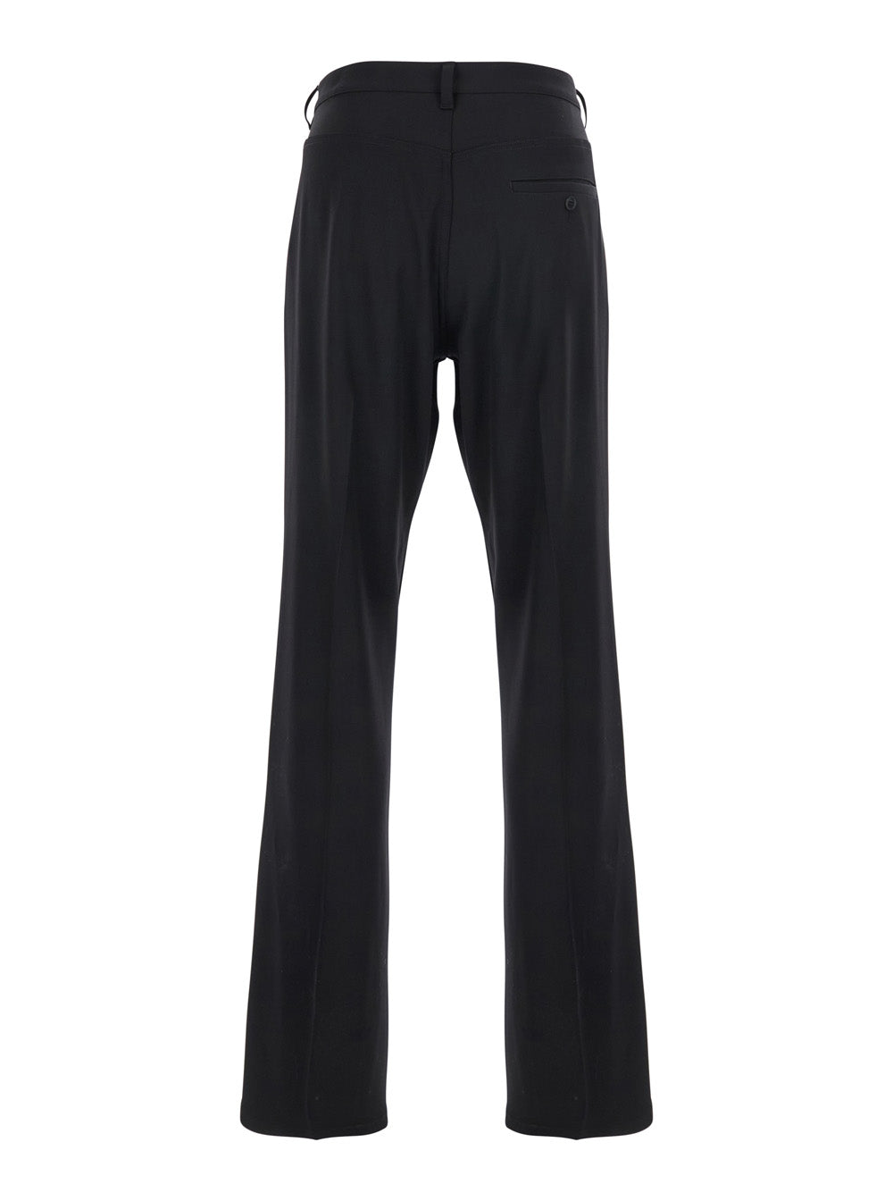 Black Tailored Trousers With Belt Loops Wool Man