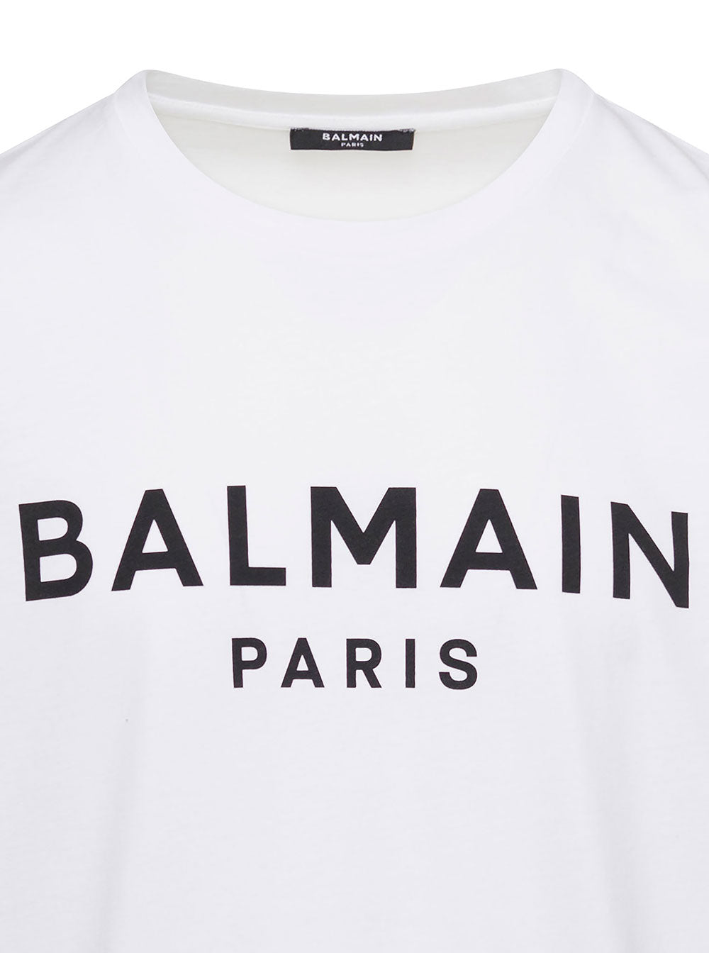 White Crewneck T-Shirt with Contrasting Logo Lettering Print in Cotton Man Organic Tshirts And Polo Shirts