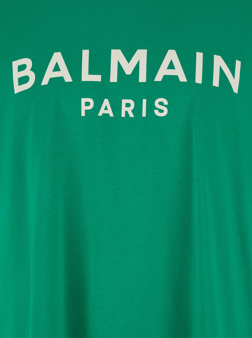 Green Crewneck T-Shirt with Logo Lettering Print on the Front in Cotton Man Organic Tshirts And Polo Shirts