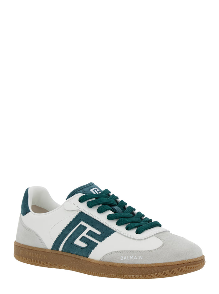 Swan White Low Top Sneakers With Logo On The Side And Contrasting Heel Lettering Leather Man
