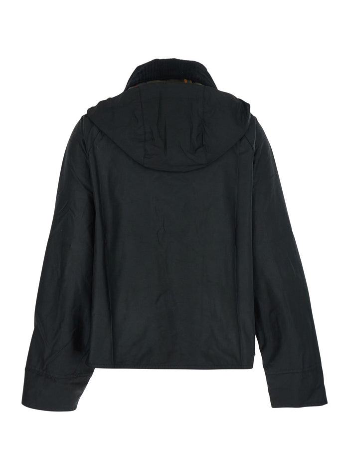 Reighton Black Jacket With Decorative Rings And Embroidered Logo Tech Fabric Woman