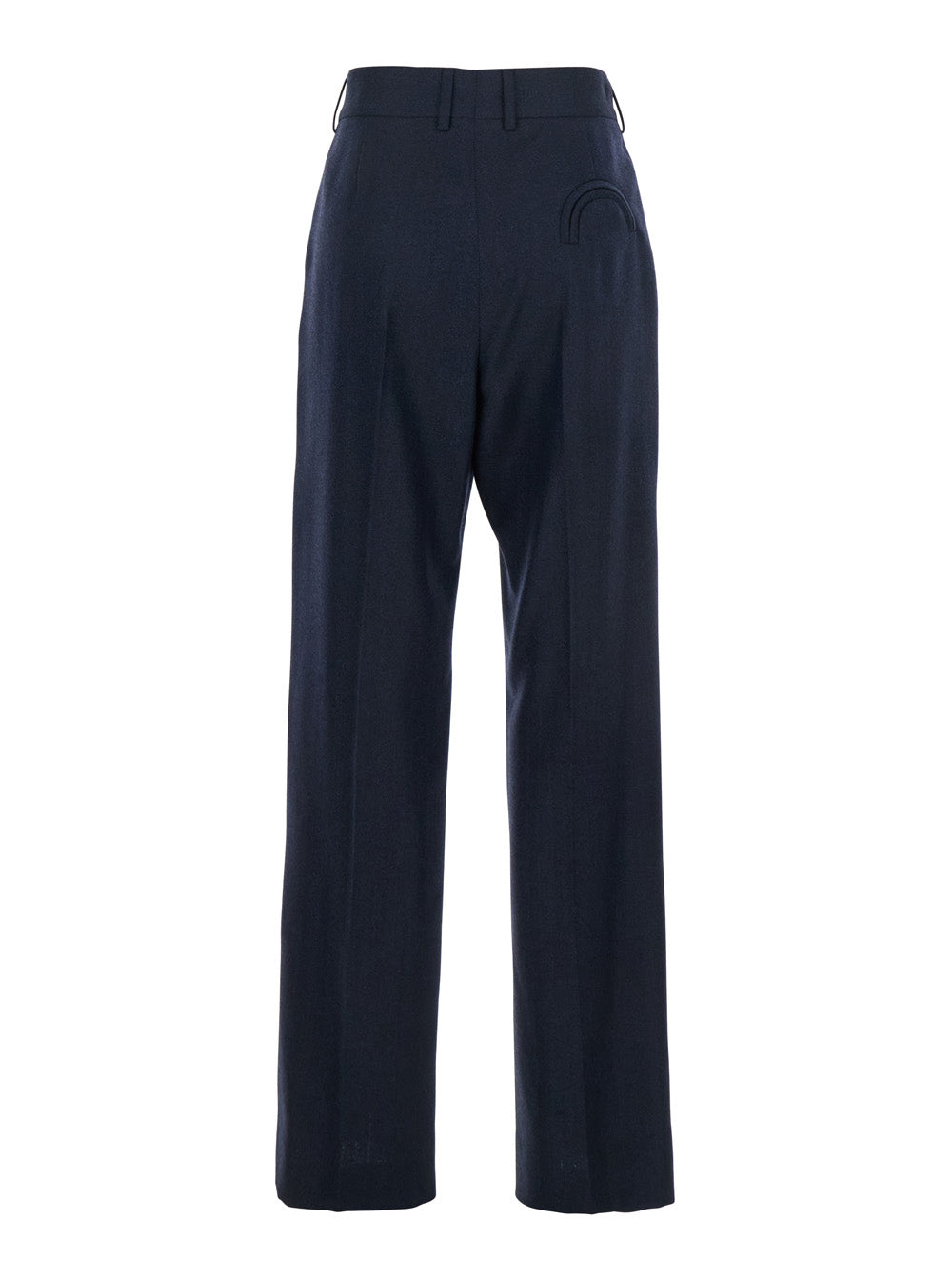 Maine Blue Pants with Front Pences in Wool Woman Blu Trousers