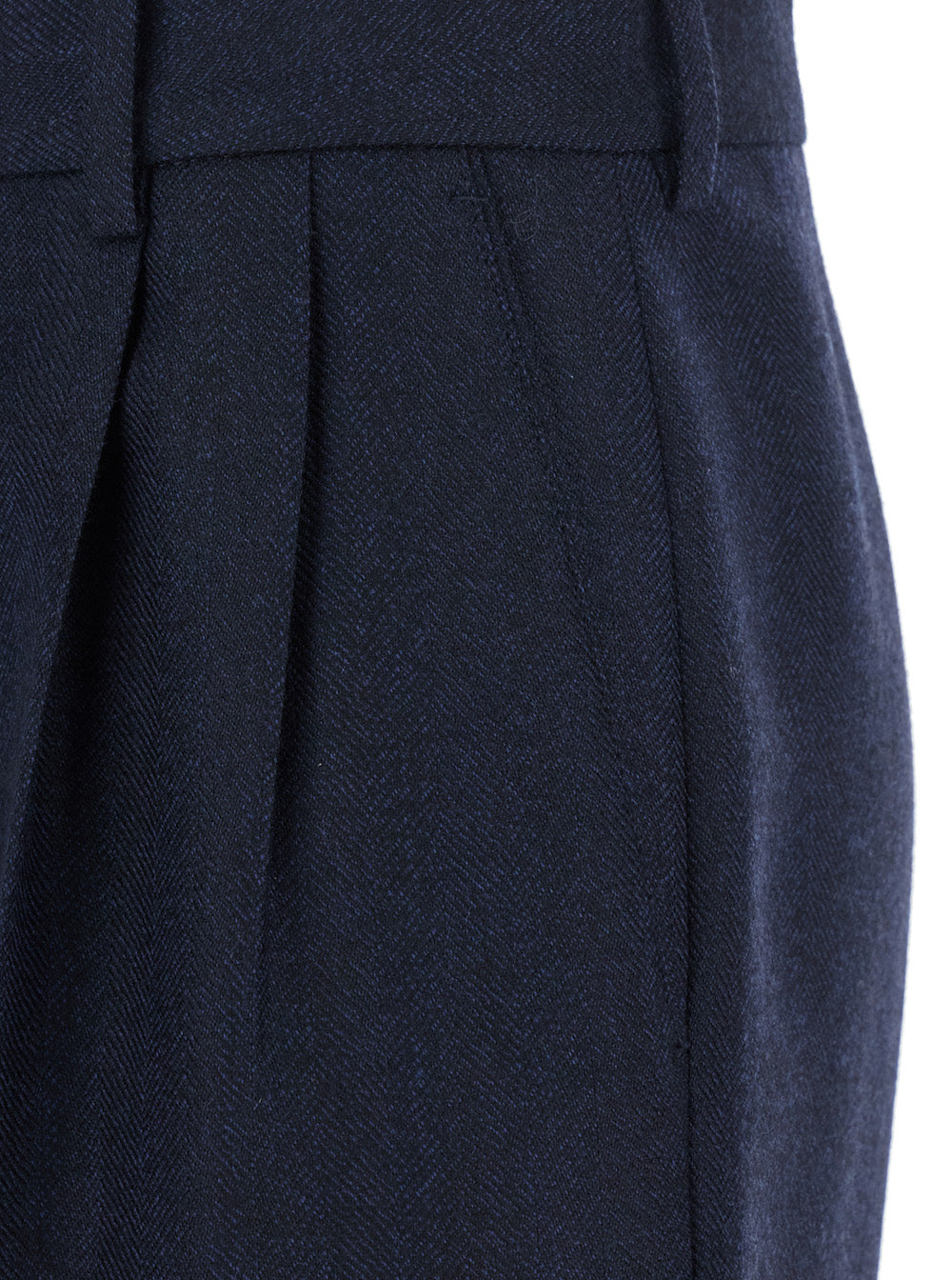 Maine Blue Pants with Front Pences in Wool Woman Blu Trousers