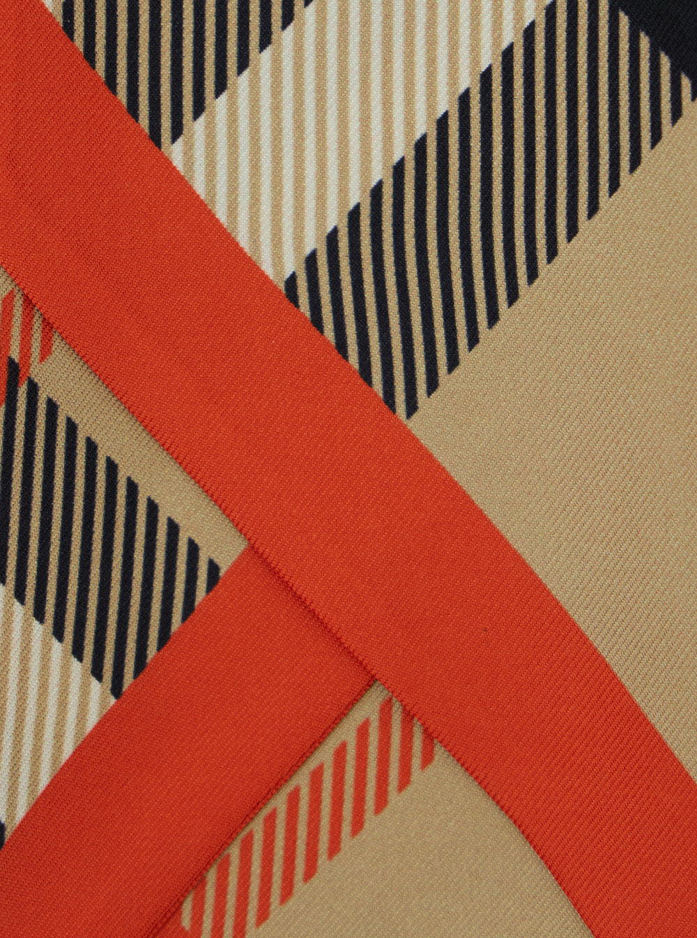 Beige Scarf With All-Over Check Motif And Pointed Tip Silk Woman Scarfs Foulards