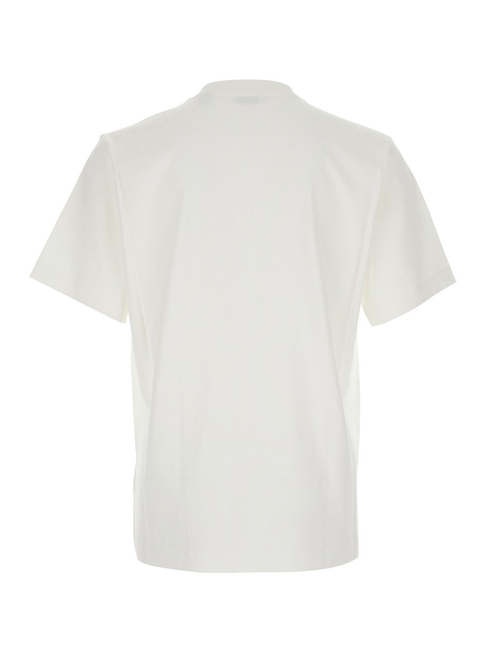 White T-Shirt With Embroidered Logo On The Chest Cotton Man Tshirts And Polo Shirts