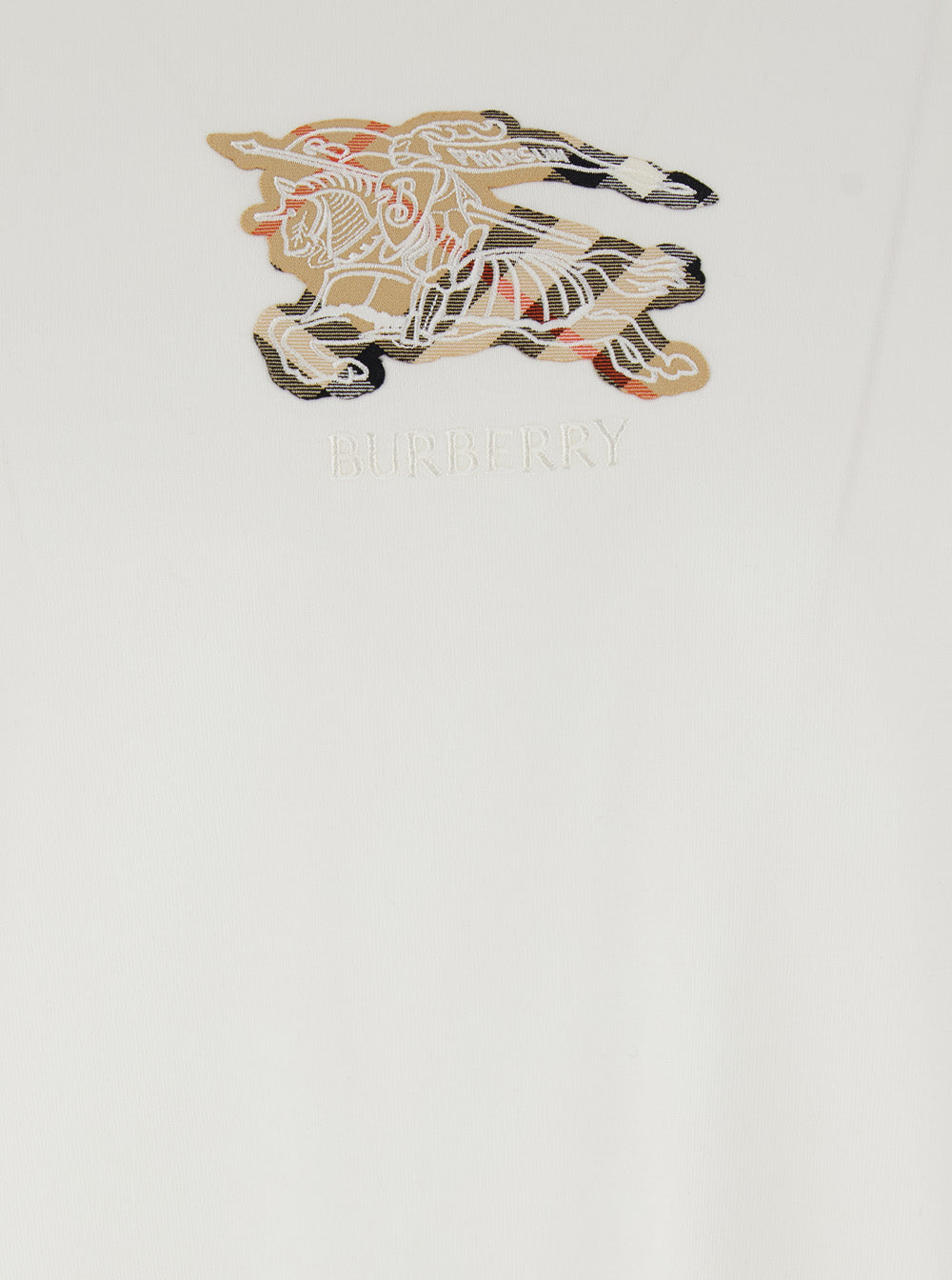 White T-Shirt With Embroidered Logo On The Chest Cotton Man Tshirts And Polo Shirts