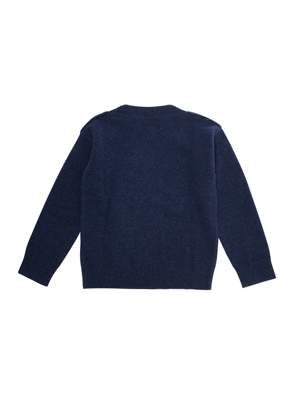 Blue Crew Neck Sweater With Big Ben Print Wool Boy Blu Jersey