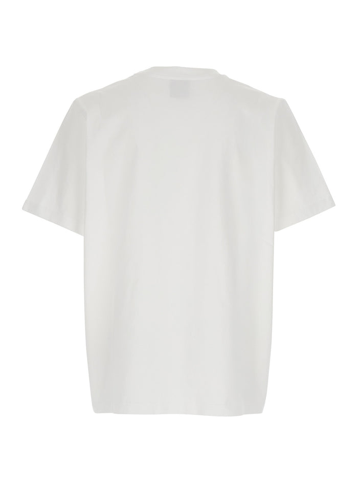Tennis Club Icon White Crewneck T-Shirt With Maxi Print On The Front Cotton Jersey Man Tshirts And Polo Shirts