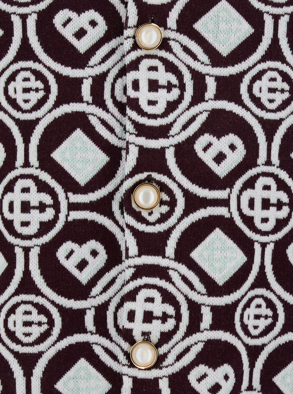 Bordeaux Shirt with Classic Collar and All-Over Monogram in Cotton Man Blouses