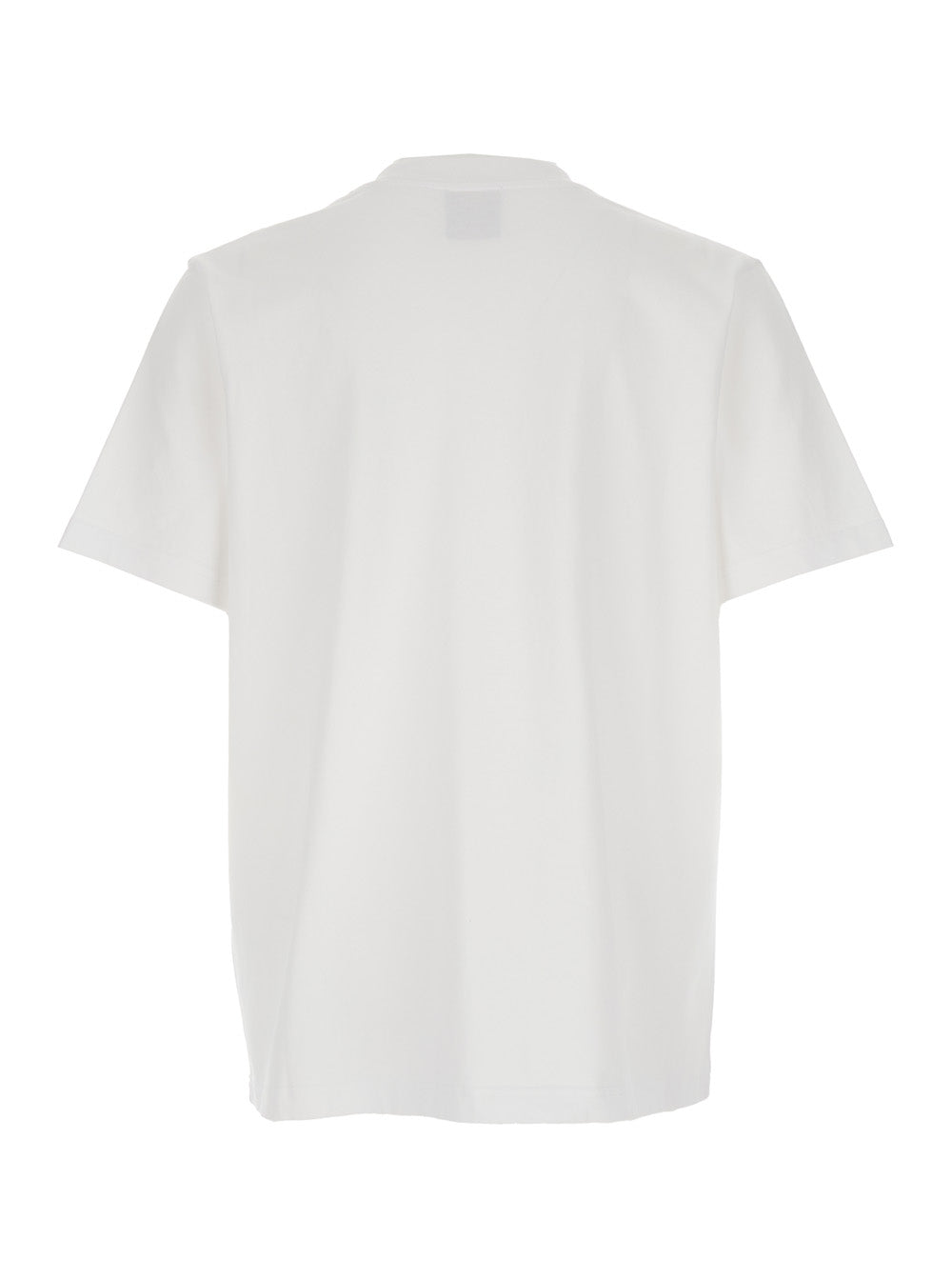 White Crewneck T-Shirt with Logo on the Front in Cotton Man Organic Tshirts And Polo Shirts