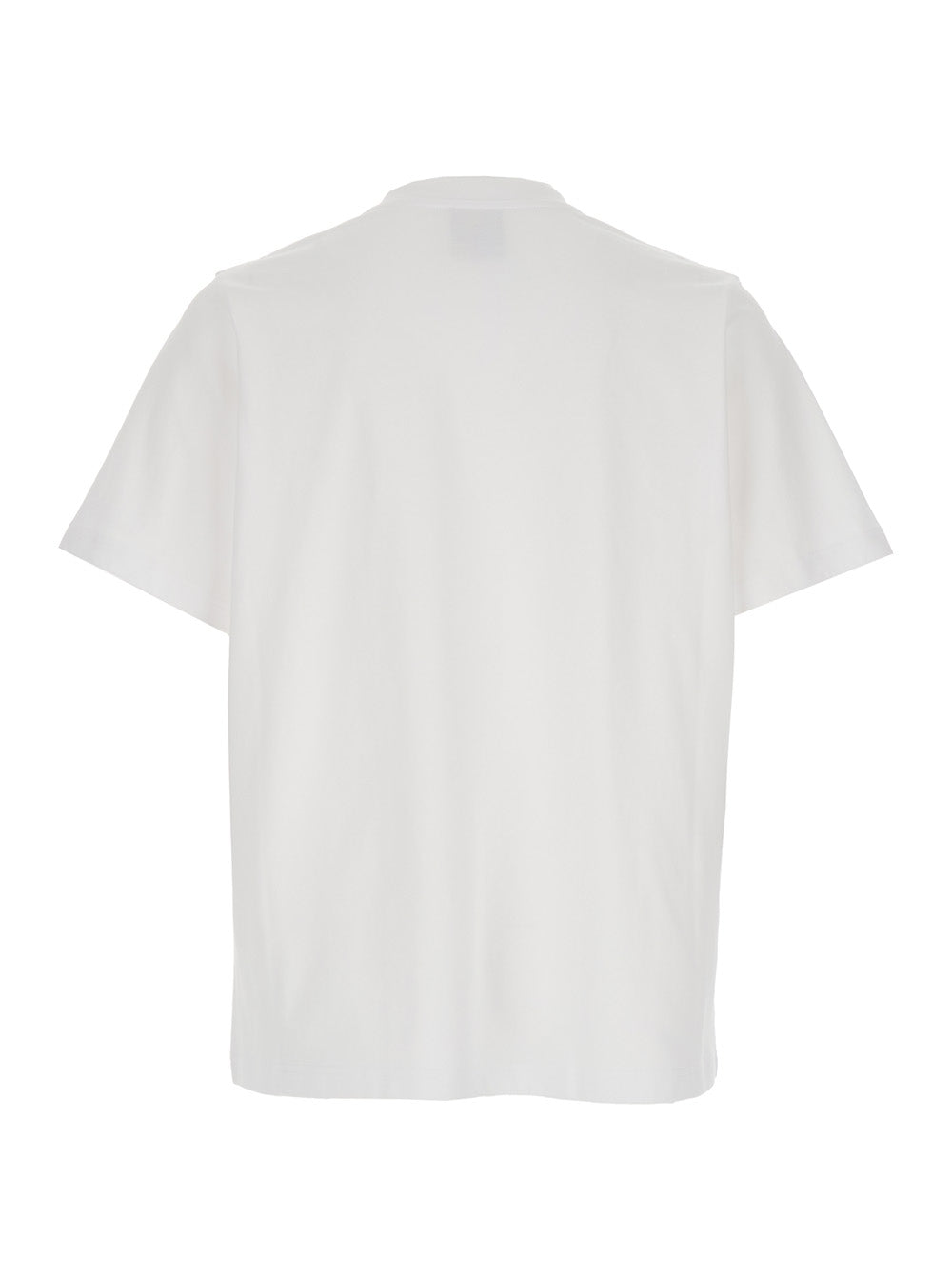 White Crewneck T-Shirt with Logo on the Front in Cotton Man Organic Tshirts And Polo Shirts