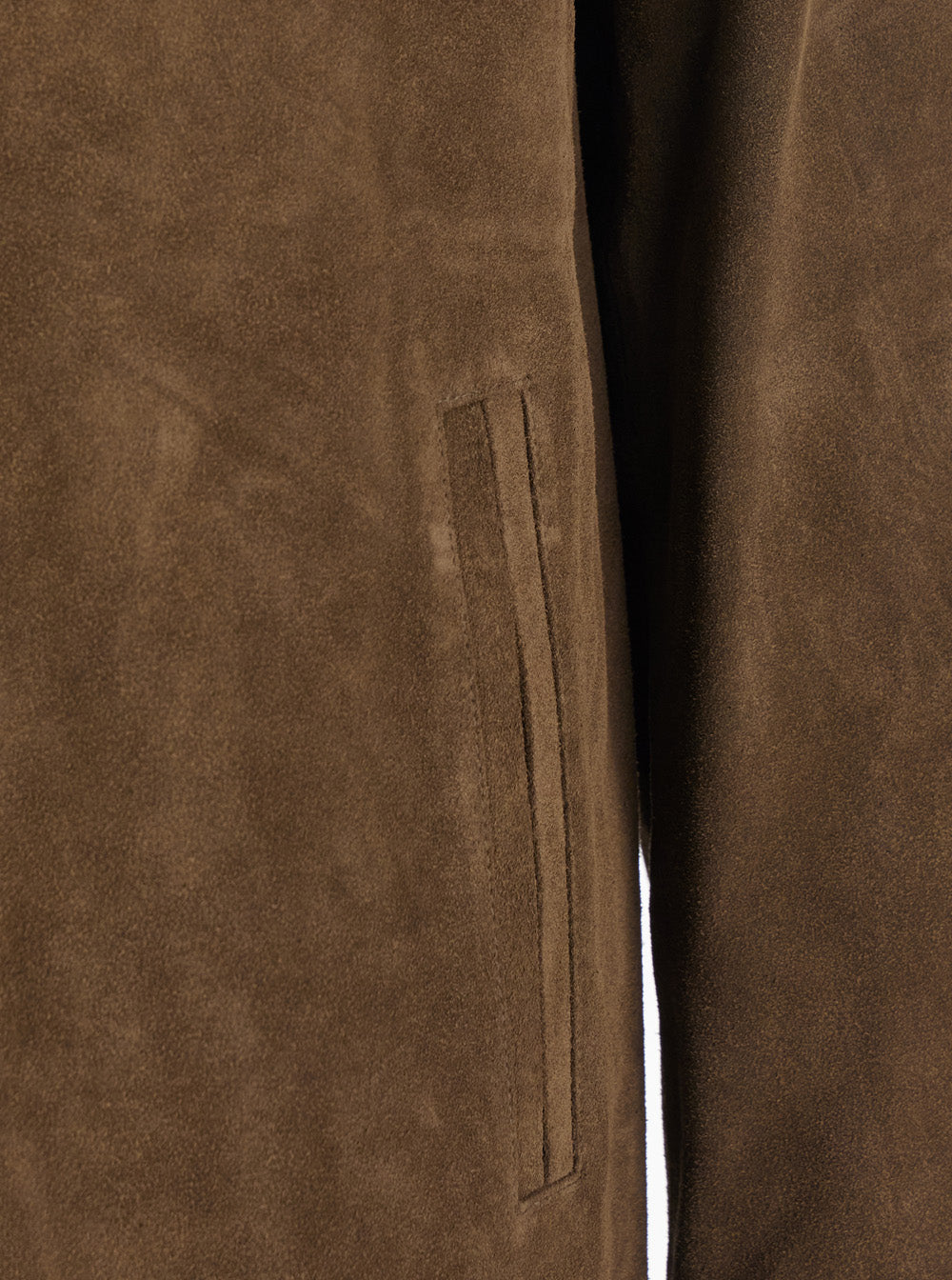 Brown Coat with Classic Collar in Suede Man Cow Outerwear
