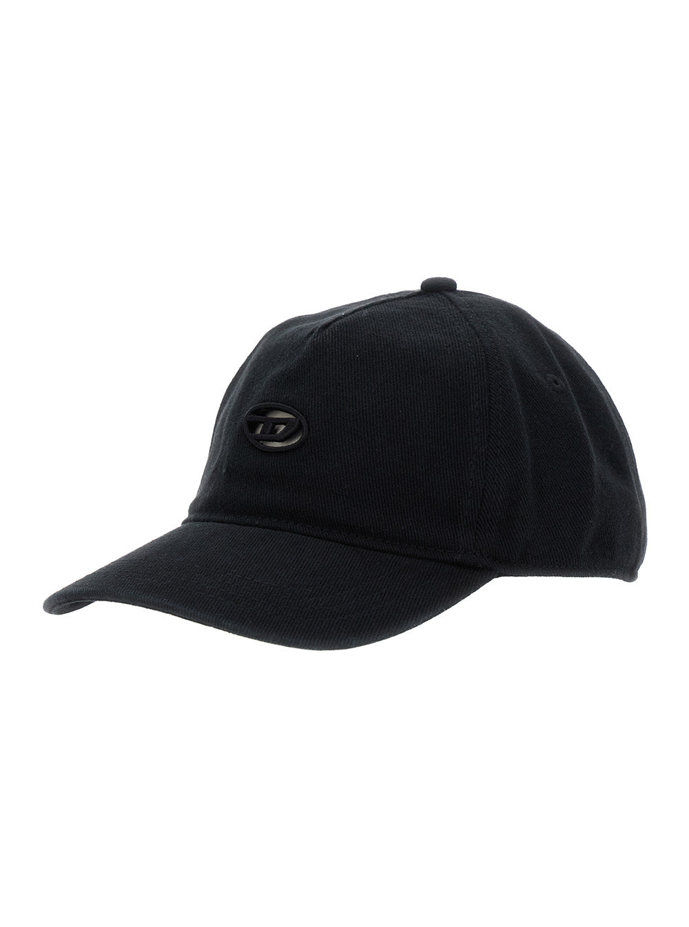 Black Baseball Cap With Logo Cut-Out On The Front Cotton Man Hats And Gloves