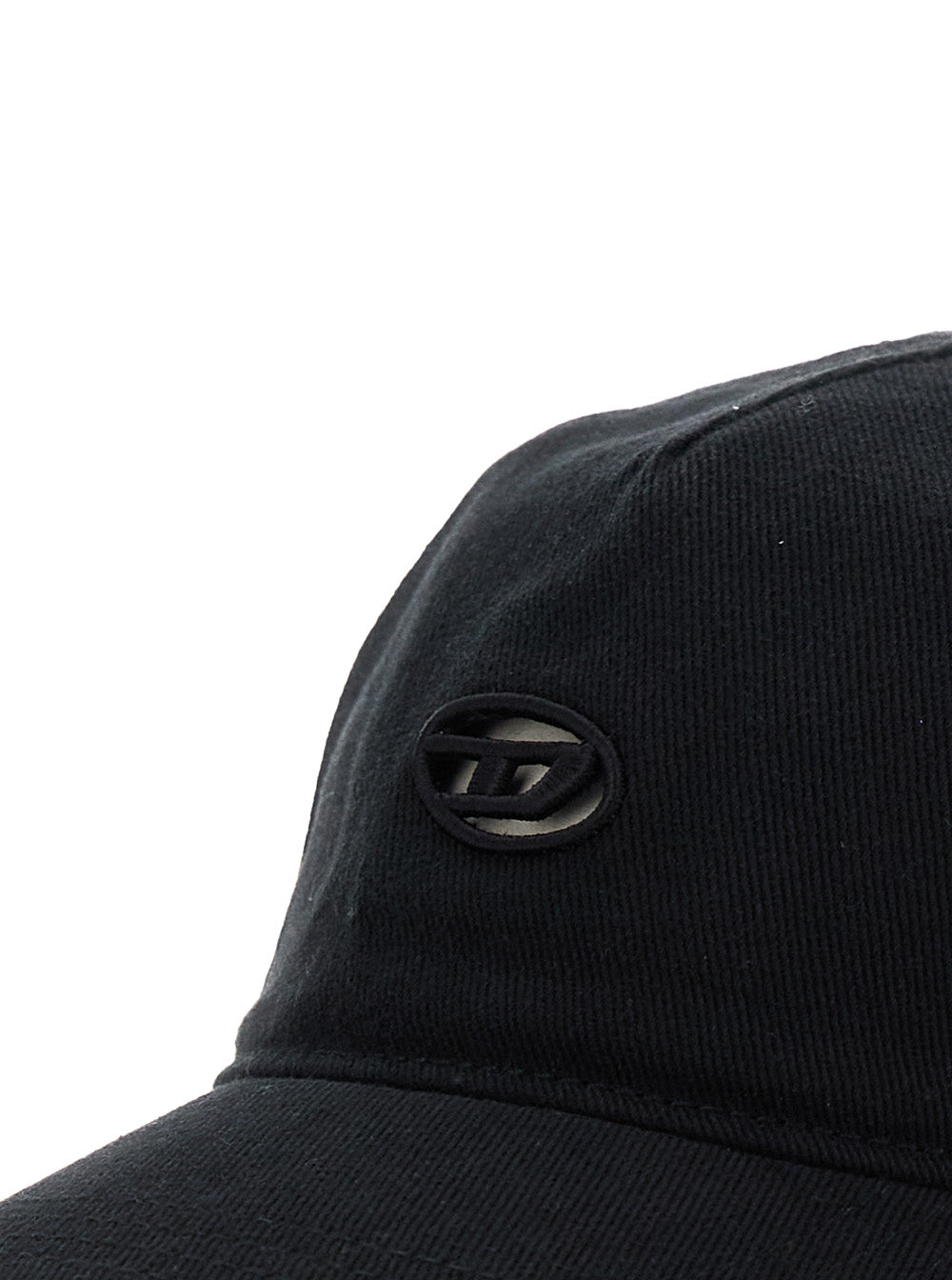Black Baseball Cap With Logo Cut-Out On The Front Cotton Man Hats And Gloves