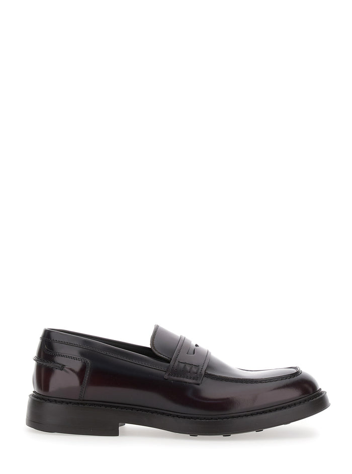Bordeaux Slip-On Loafers Smooth Leather Man Calf