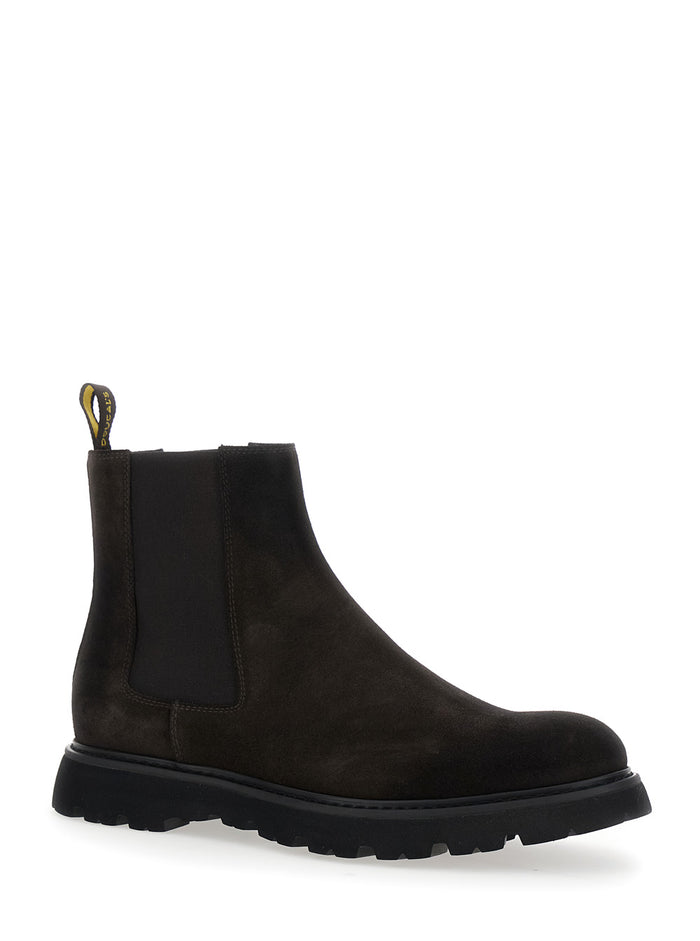 Brown Chelsea Boots Suede Man Calf Ankle