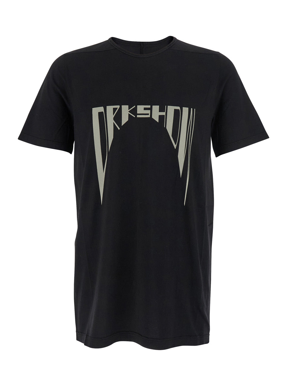 Black Crewneck T-Shirt With Logo Print On The Front Cotton Man Tshirts And Polo Shirts