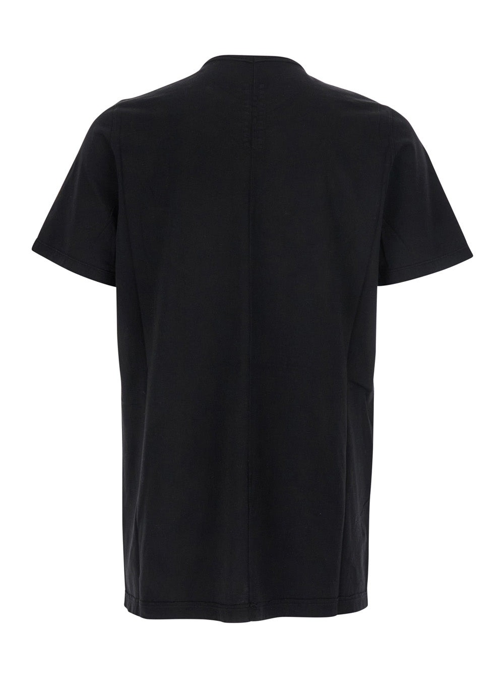 Black Crewneck T-Shirt With Logo Print On The Front Cotton Man Tshirts And Polo Shirts