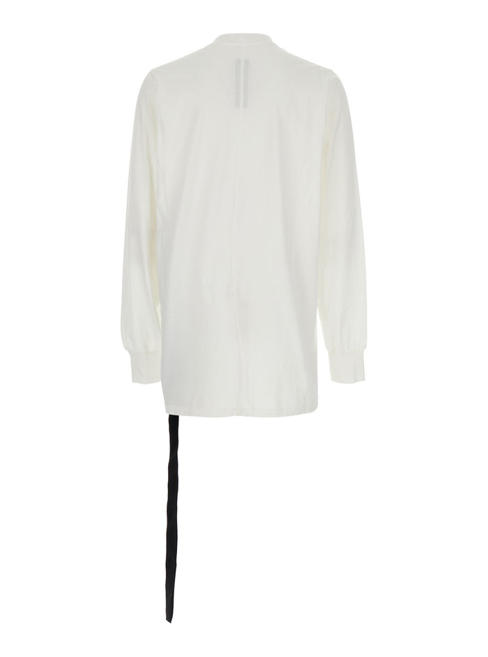 White Crewneck T-Shirt with Logo Print on the Front in Cotton Man Tshirts And Polo Shirts