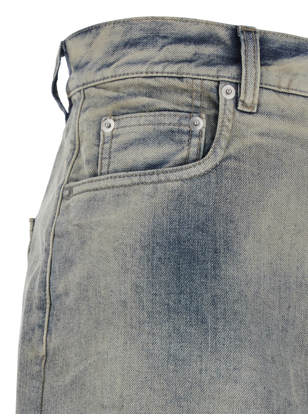 Bolan Light Blue Jeans With Wide-Flared Leg And Faded Effect Denim Man Cotton