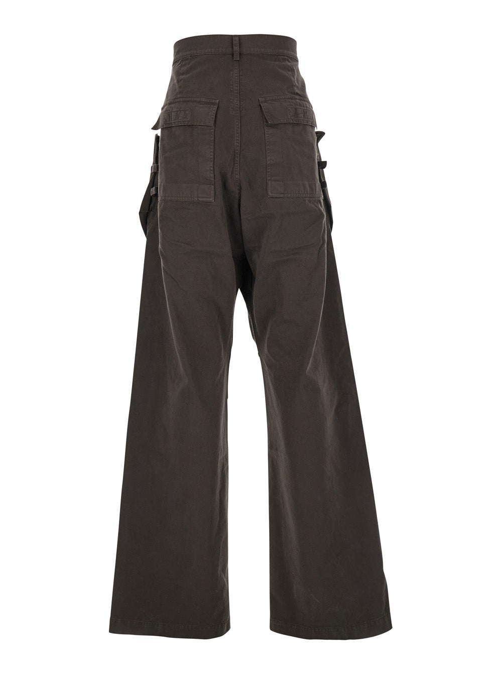 Stefan Brown Wide Leg Cargo Pants with Patch Pockets in Cotton Man Trousers