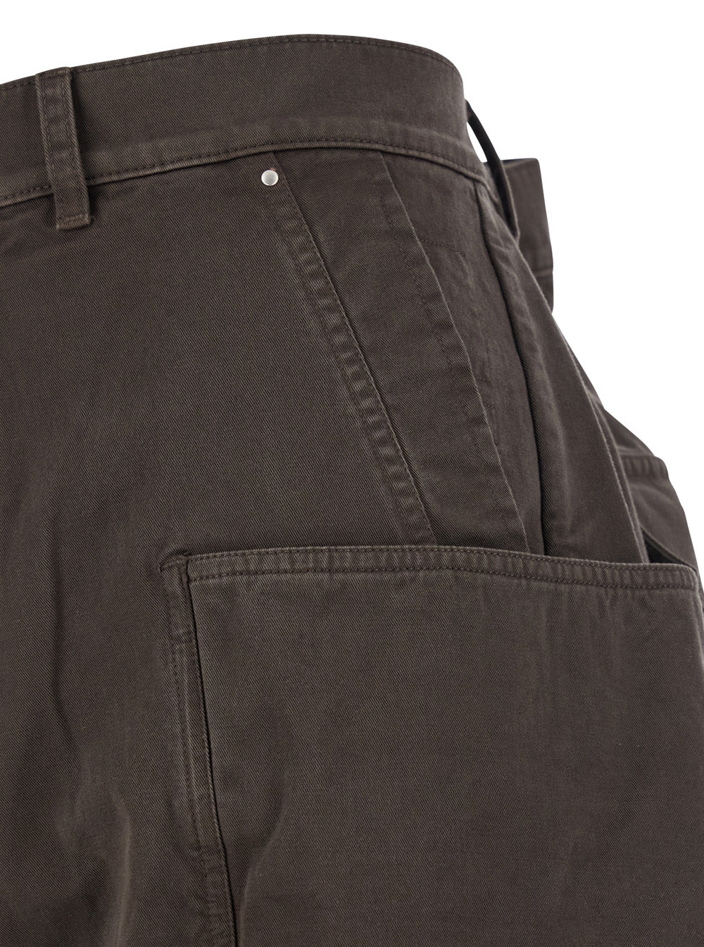 Stefan Brown Wide Leg Cargo Pants with Patch Pockets in Cotton Man Trousers
