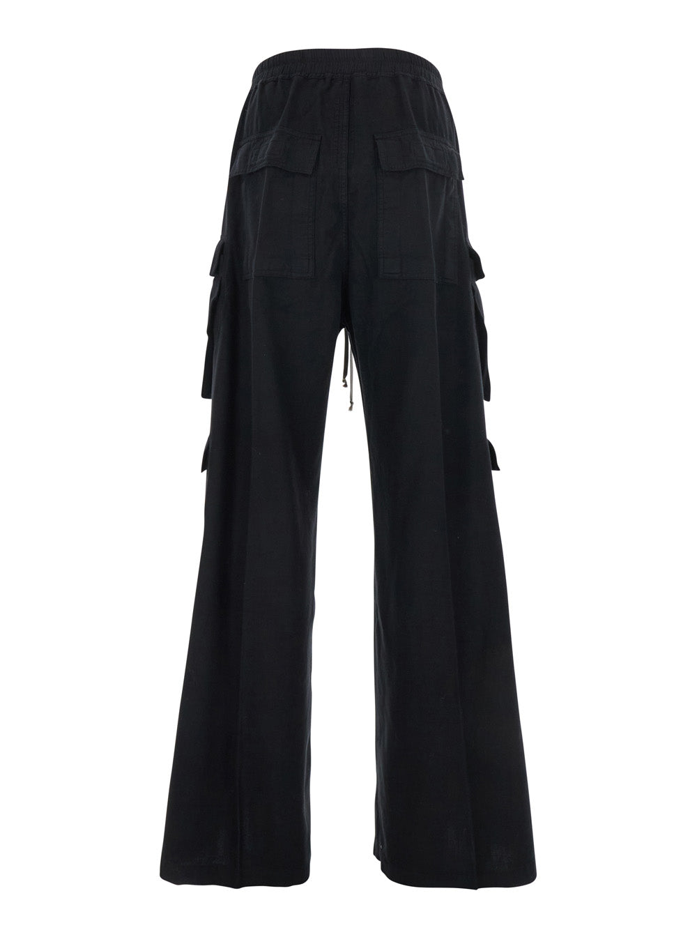 Cargo Belas Black Pants with Drawstring Waist and Pockets in Cotton Man Trousers
