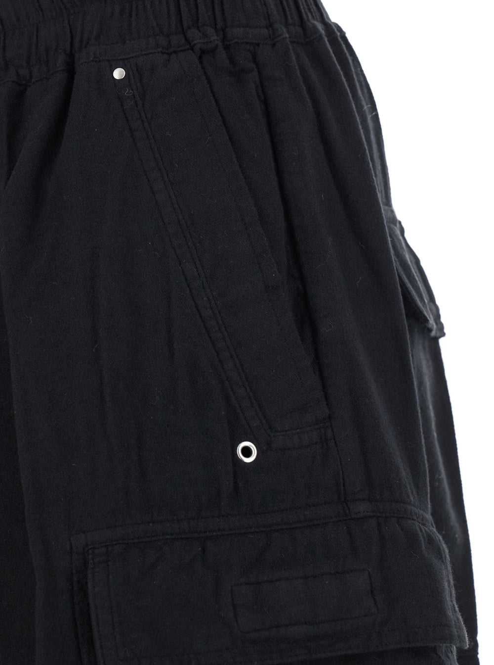Cargo Belas Black Pants with Drawstring Waist and Pockets in Cotton Man Trousers