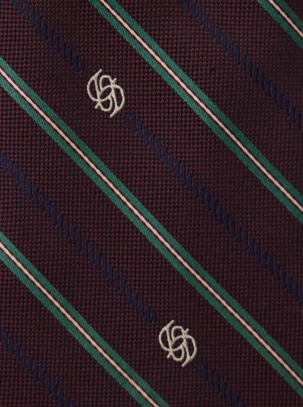 La Cravate Rayure Monogramme Bordeaux Tie With All-Over Striped Motif And Logo Embroidery Silk Man Papillon Ties