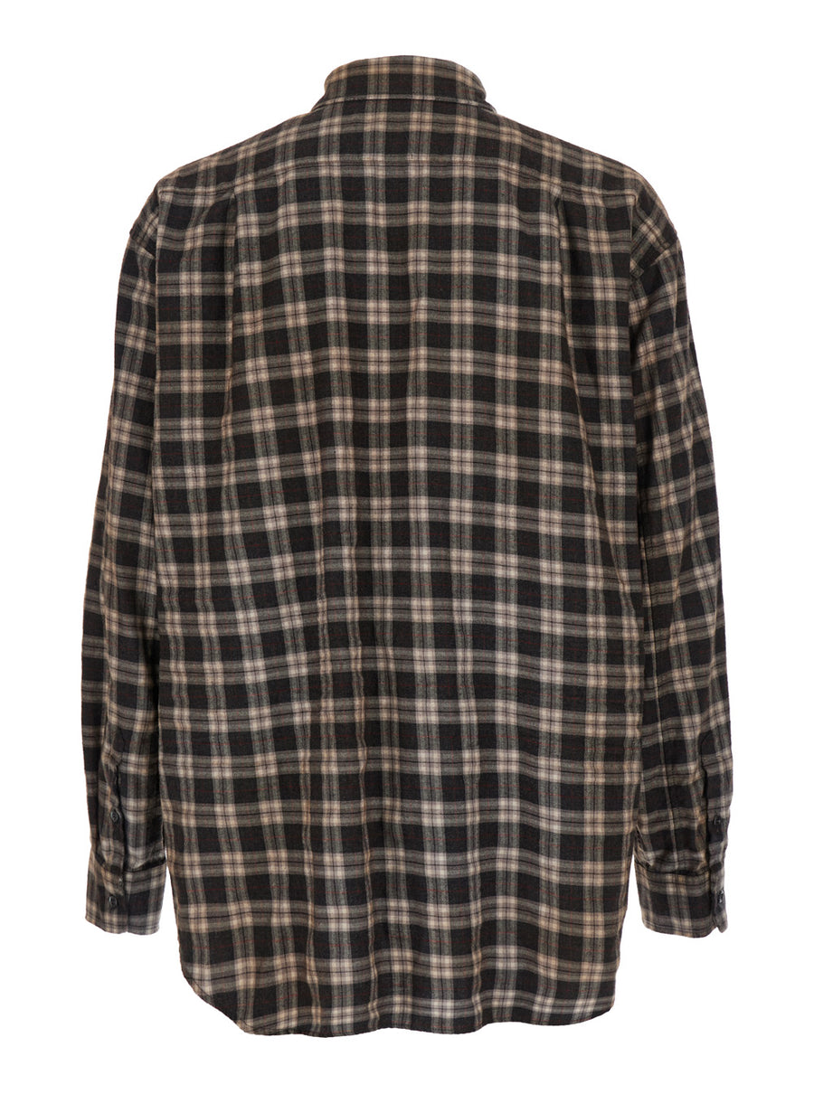 Brown Shirt With Tie Detail Cotton