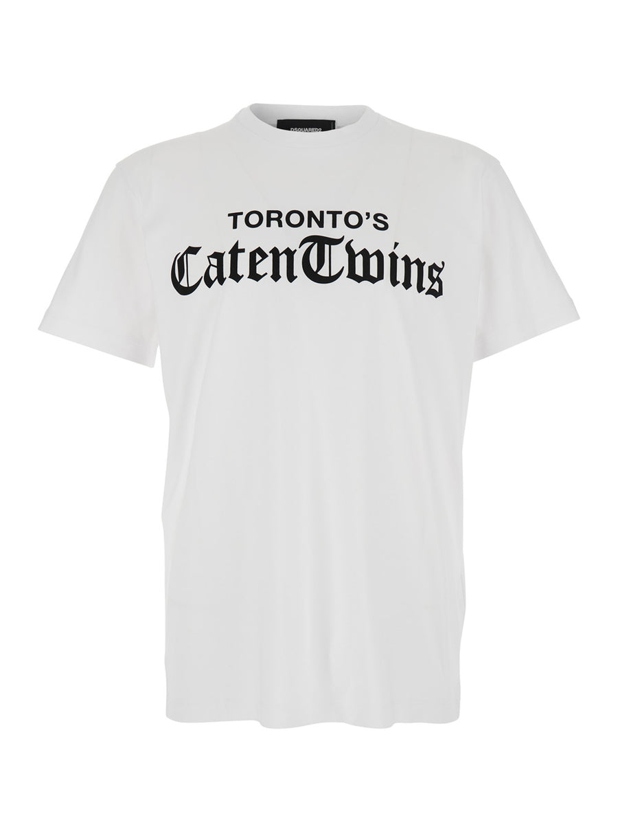 White Logo Cotton T-Shirt T-shirts