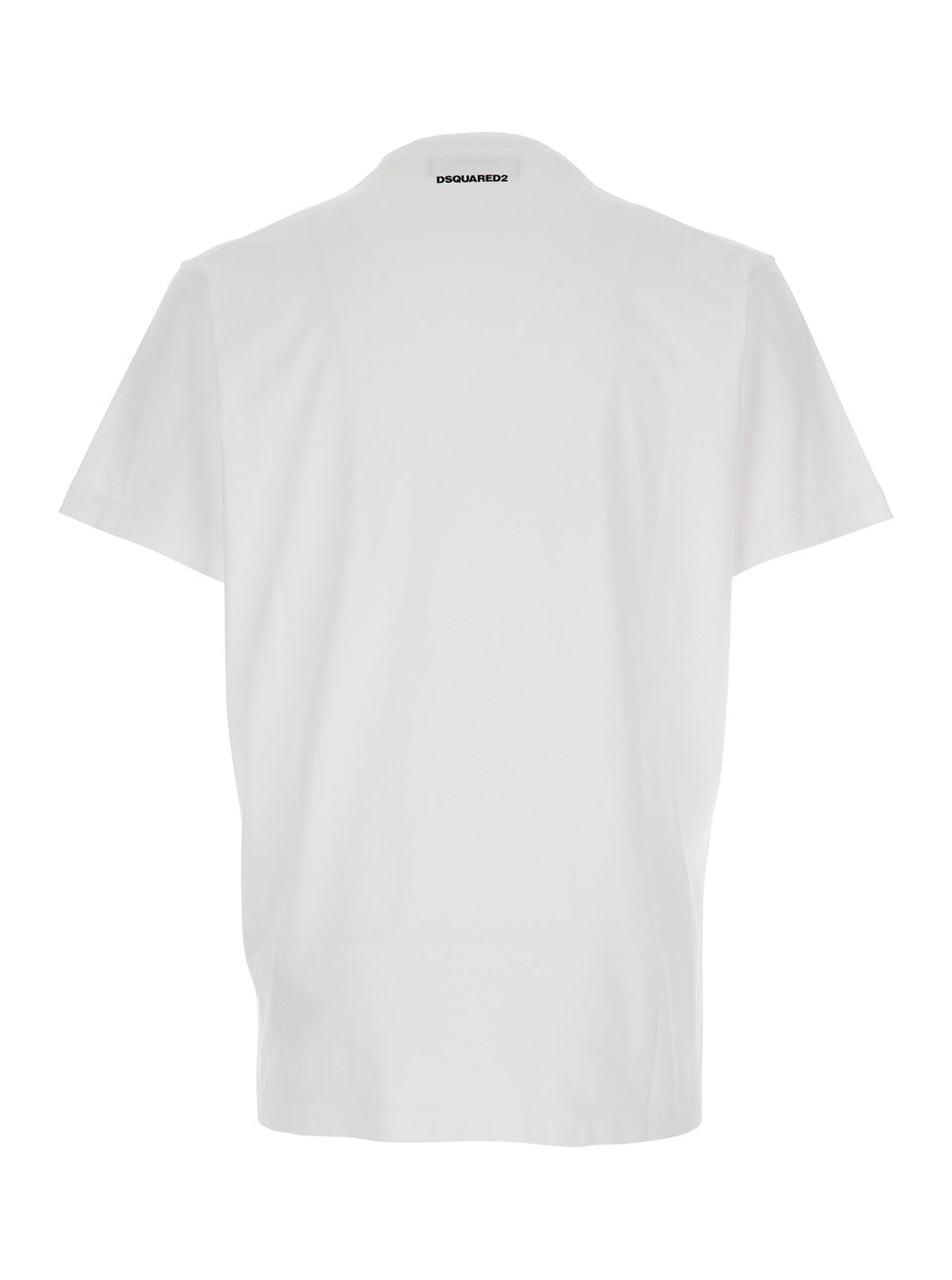 White T-Shirt with Logo on the Front in Cotton Man Tshirts And Polo Shirts