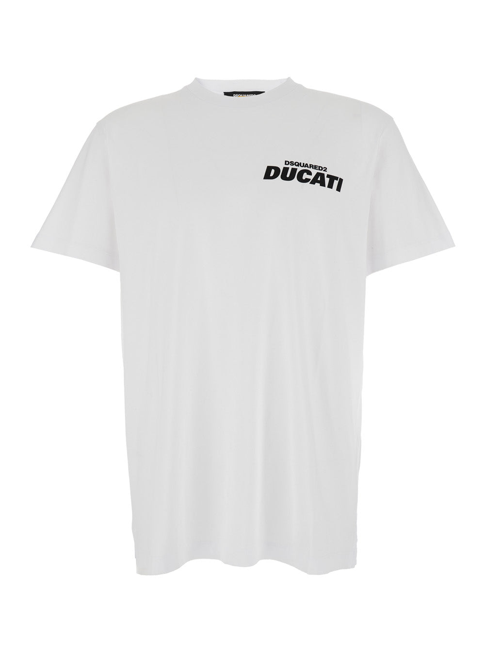 Ducati x D2 White T-Shirt with Logo on the Front in Cotton Man Tshirts And Polo Shirts