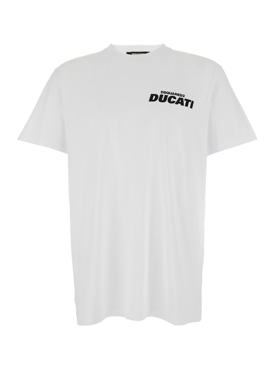Ducati X D2 White T-Shirt With Logo Cotton T-shirts