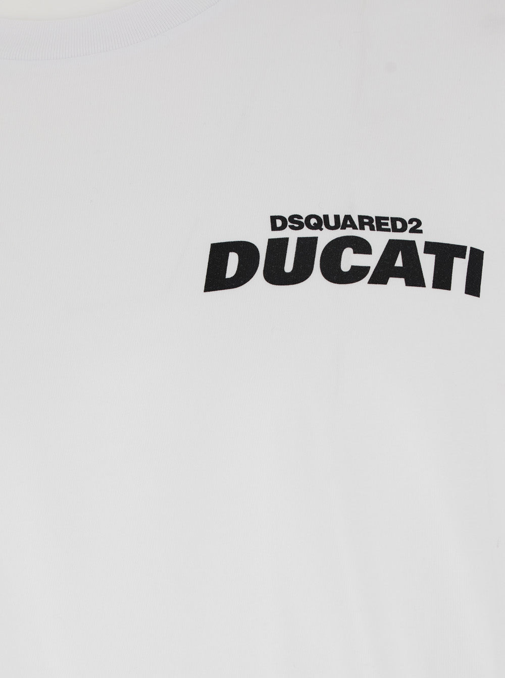 Ducati x D2 White T-Shirt with Logo on the Front in Cotton Man Tshirts And Polo Shirts