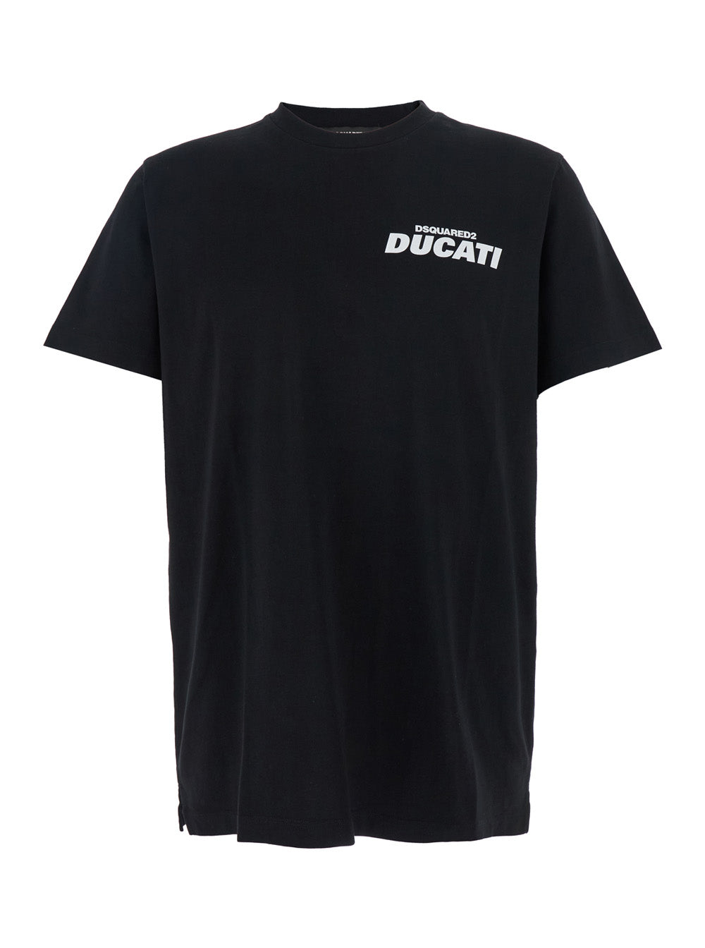 Ducati x D2 Black T-Shirt with Logo on the Front in Cotton Man Tshirts And Polo Shirts