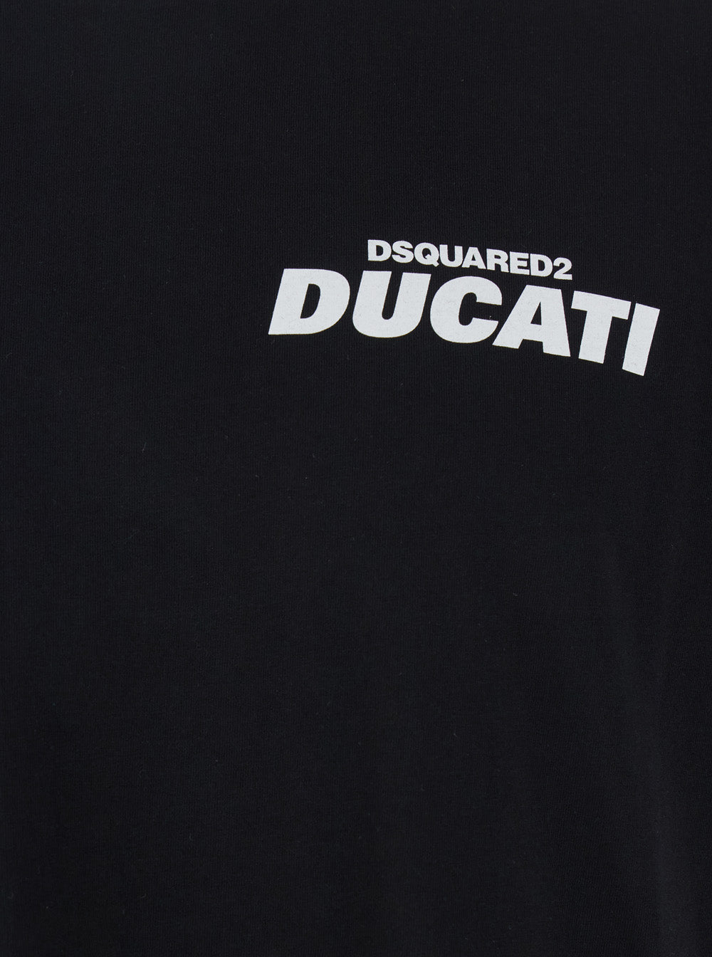 Ducati x D2 Black T-Shirt with Logo on the Front in Cotton Man Tshirts And Polo Shirts