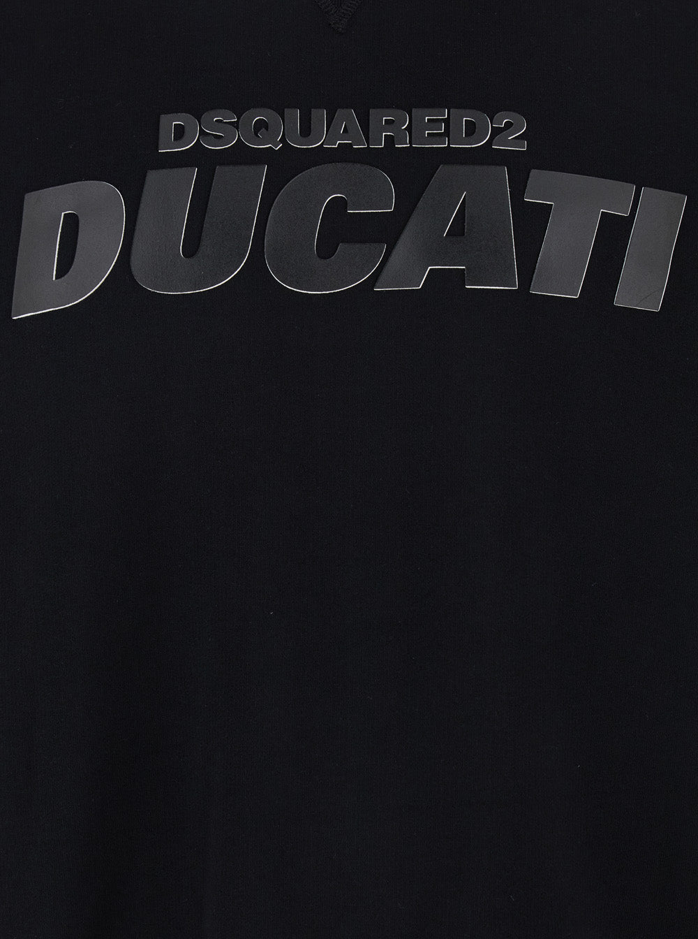 Ducati x D2 Black Sweatshirt with Logo Print on the Front in Cotton Man Sweatshirts