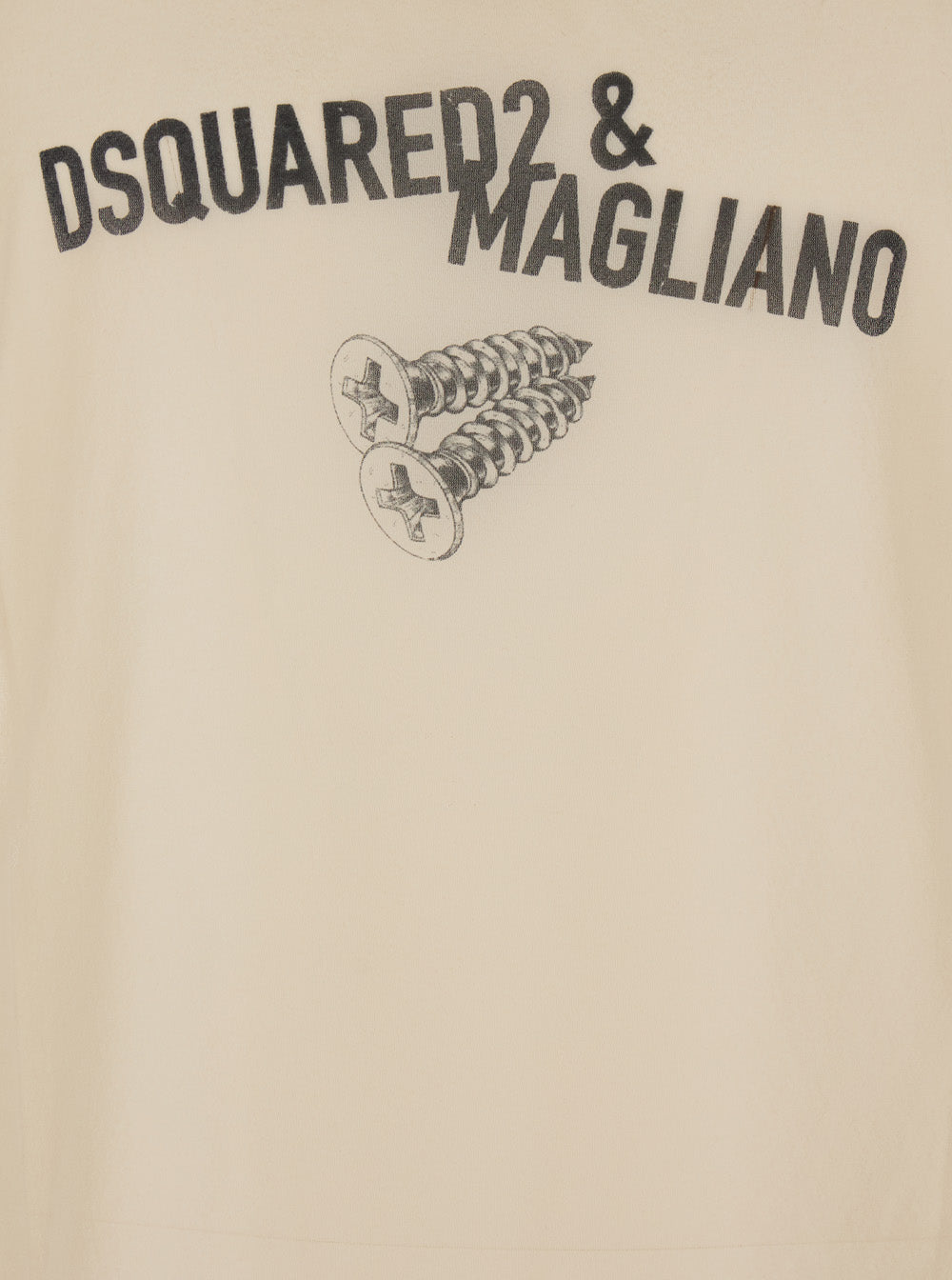 D2 x Magliano Beige Sleeveless Top with Logo Lettering on the Front in Cotton Man Tops