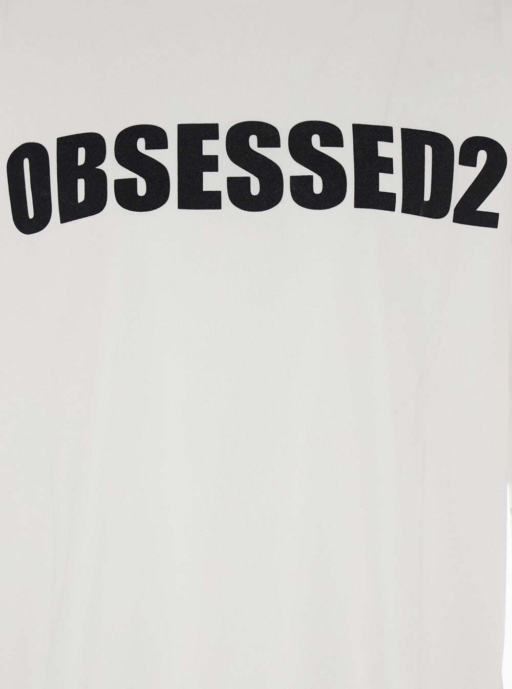 White Crewneck T-Shirt with Maxi Logo Lettering on the Front in Cotton Man Tshirts And Polo Shirts