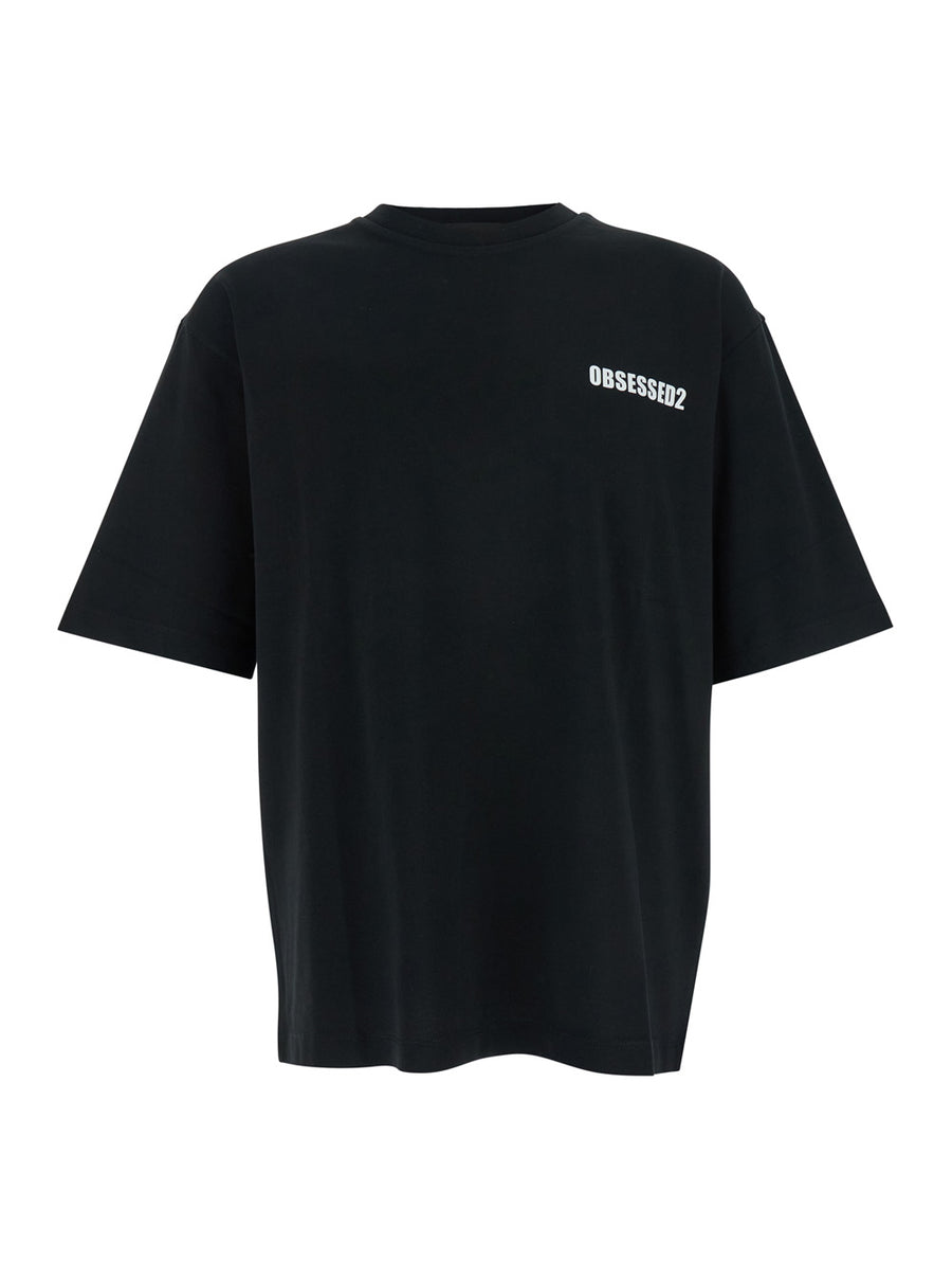 Black Cotton T-Shirt With Front Logo T-shirts