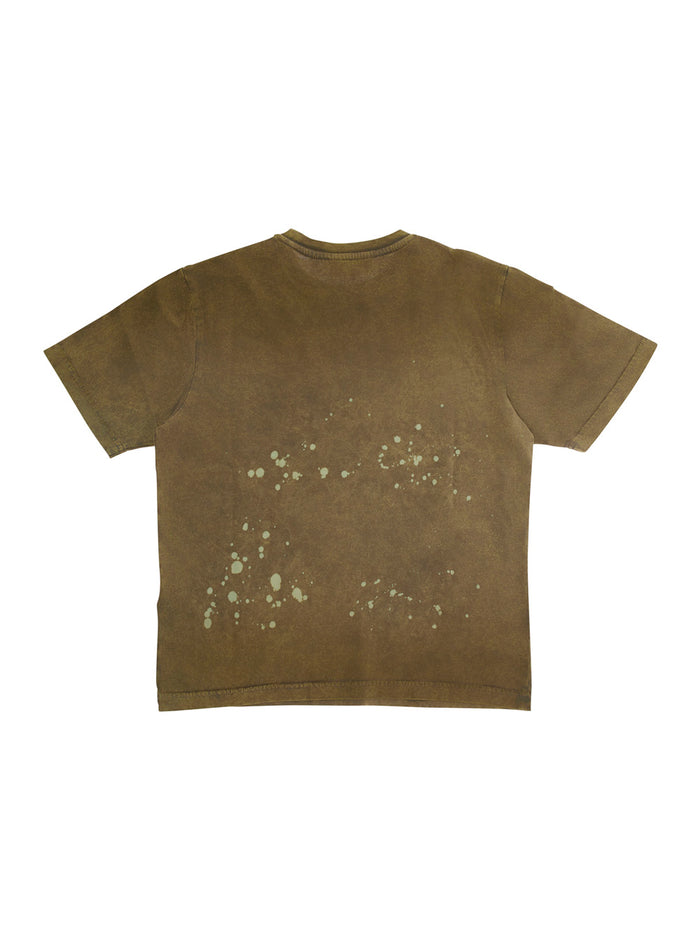 Green Crewneck T-Shirt With Maxi Print On The Front Cotton Boy Tshirts And Polo Shirts