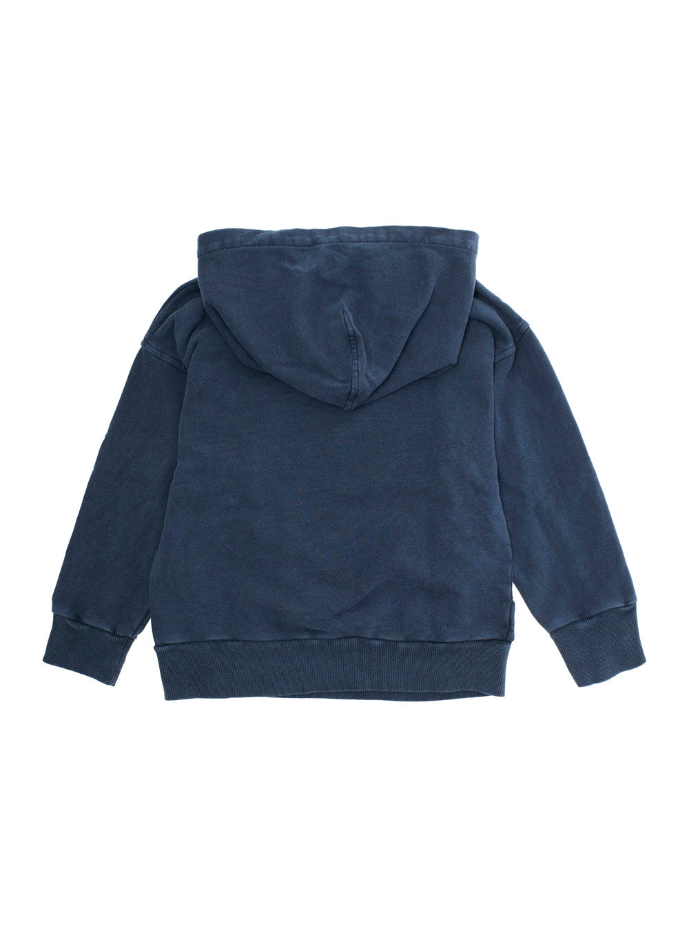 Blue Hoodie with Drawstring Hood and Logo Lettering on the Front in Cotton Boy Blu Sweatshirts