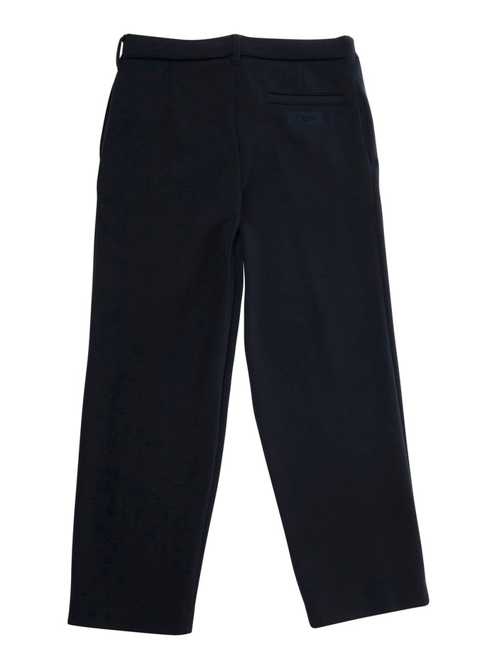 Blue Pants with Belt Loops and Logo Patch on the Back in Fabric Boy Blu Polyester Modal Elastane Trousers