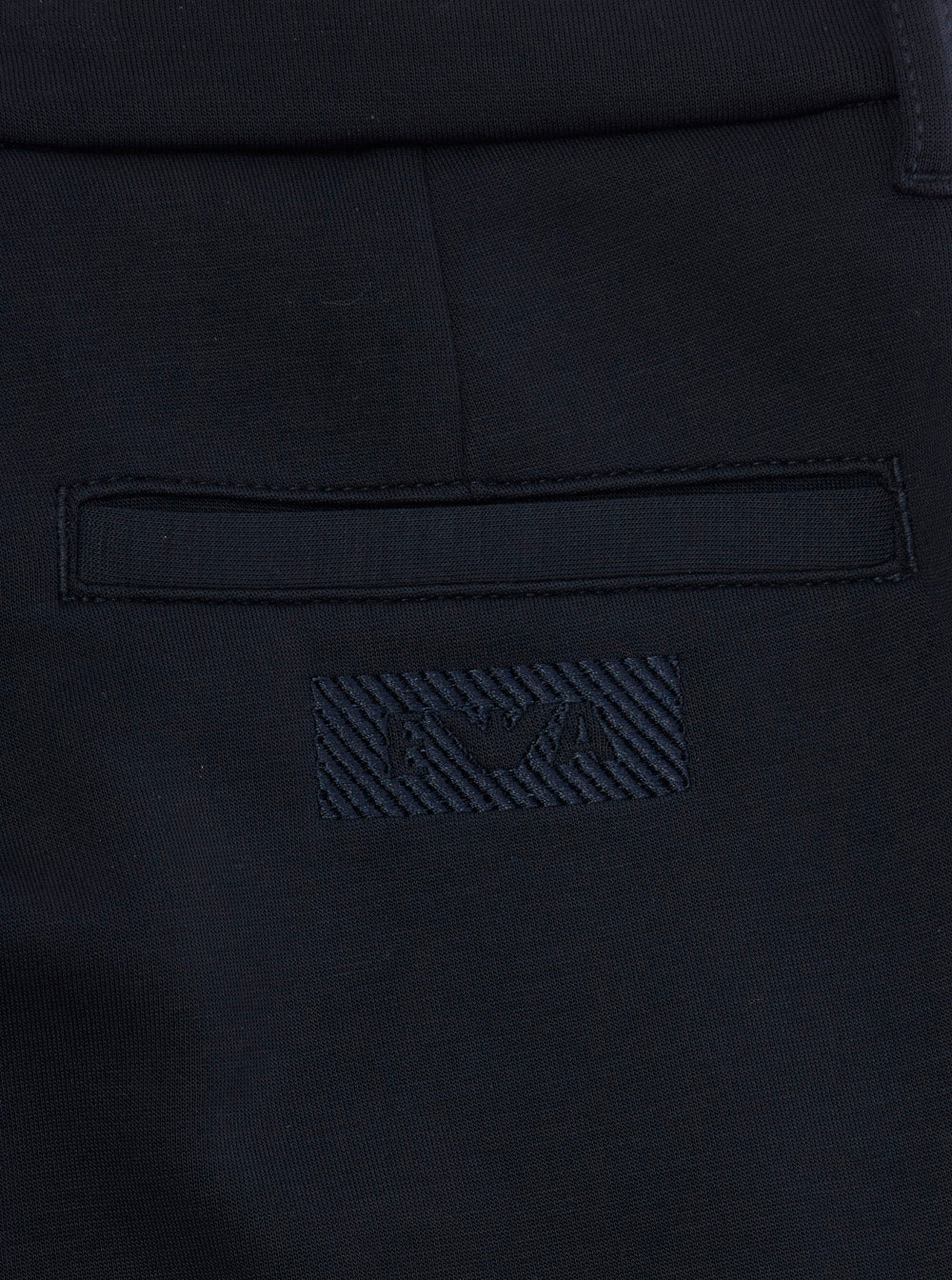 Blue Pants with Belt Loops and Logo Patch on the Back in Fabric Boy Blu Polyester Modal Elastane Trousers